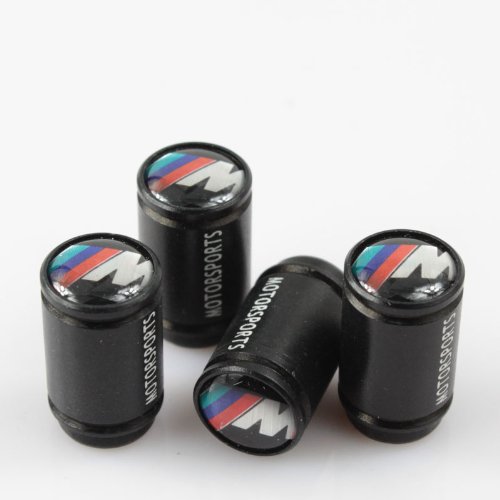 Stunning Quality Black Extra Long Metal BMW M Power Tyre Valve Dust Caps with gift box