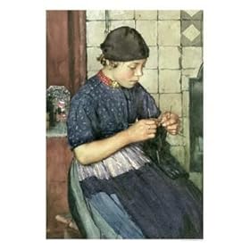 Girl Knitting Giclee Poster Print by Walter Langley