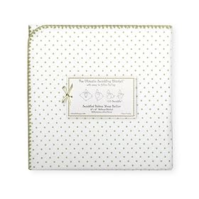 SwaddleDesigns Ultimate Receiving Blanket  - Polka Dots - Sage