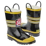  : Western Chief Toddler/Little Kid FDUSA Rain Boot,Black/Yellow,4 M US Big Kid