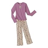 Womens Munki Munki Perfect Poplin Pant & L/S Tee Sleepwear