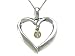 Genuine Heart Shaped Pendant with a Diamond Dangle in 14 kt White Gold