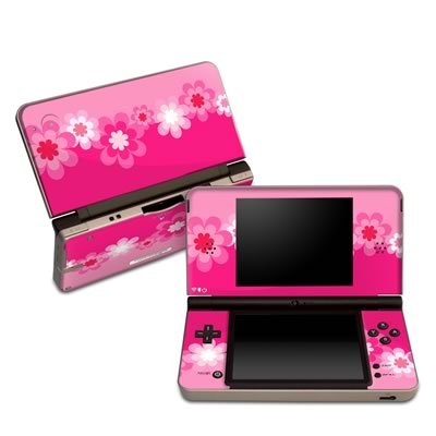 Retro Pink Flowers Partners Protector Skin Decal Sticker for Nintendo DSi XL Game Device