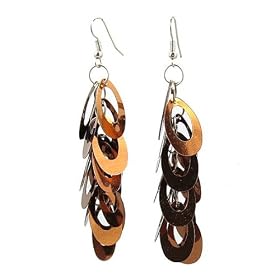 Earrings - E372 - Sequin Dangle - Pucci ~ Copper