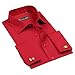 ZERDSKY Men's Slim Fit Solid Color French Cuff Dress Shirt(Cufflinks Included)