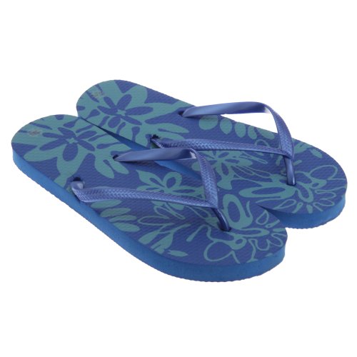 Ladies/Womens Tropical Summer/Beach Wear Flip Flops (UK 7/8 EURO 40/41) (Blue)