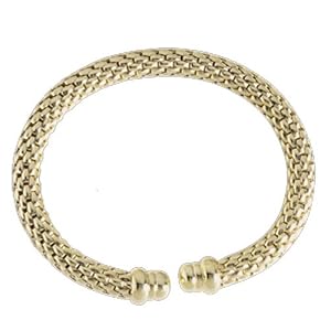 14K Yellow Gold Popcorn Cuff Hollow Bangle Fashion Bracelet