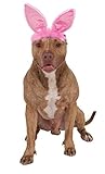 Rubies Costume Company 580337_M-L Crinkle Pink Bunny Ears Pet Headband, Medium/Large