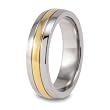 Gold Plated Grooved Titanium Band (6.0mm) - Sizes 8 - 12