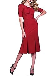 Polyester/Spandex Vintage Knee Length Bodycon Dress/Club Dress/Evening Dress/Bridesmaid Dress/Party Dress/Midi Dress 