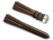 BANDA WYOMING BUFFALO LEATHER WATCH BAND CHRONO SPORT DOUBLE RIDGE DESIGN-REAL ITALIAN CALF LEATHER BROWN COLOR-20 mm