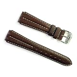 BANDA WYOMING BUFFALO LEATHER WATCH BAND CHRONO SPORT DOUBLE RIDGE DESIGN-REAL ITALIAN CALF LEATHER... by Caddy Bay Collection