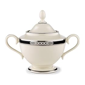 Lenox Hancock Platinum Ivory China Sugar Bowl by Lenox