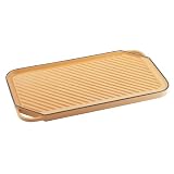 NapaStyle Enamel Cast Iron Reversible Double Burner Griddle and Grill Pan, Mustard (50221) by Meyer