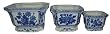 Blue & white planters - set of 3