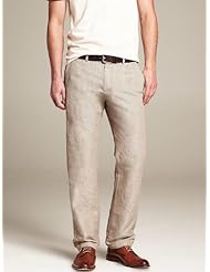 Apparel: Banana Republic Kentfield Vintage Straight Fit Khaki Micro Stripe Linen/Cotton Pant - Banana Republic