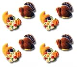 Thanksgiving Cakes, Cupcakes, Cookies (14069) - Turkey & Cornicopia Thanksgiving Edible Hard Sugar Decorations (8 pcs)