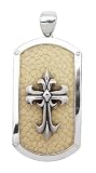 White Stingray Cross Dog Tag