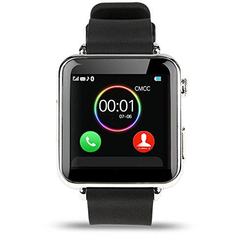 Aipker ZY06 Bluetooth Smartwatch Phone with SIM Card Slot Camera for Samsung LG Sony All Android Phones Silver