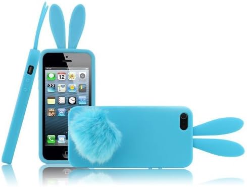 W-RainBow Lively and lovely Bunny Rabbit Case for iPhone 5/5G/5th ( Sky Blue)