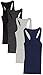 Zenana Outfitters 4 Pack Womens Basic Ribbed Racerback Tank Top