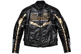 [ブレイブエックス] フェイクレザージャケットバイク用 ウインタージャケット プロテクター装備 / ブラック/ゴールド / LW / BX-126W