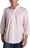 IZOD Men's Stripe Chambray Woven Shirt,Rose Glasses,Large