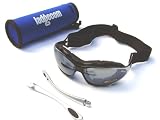 Silver Ladgecom All-Weather Sunglasses & Goggles with Head Strap for Cycling, Running & Ski Sports