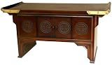 Asian Japanese Furniture - 31" Long Life Chinese Scholars Floor Table w/ Shou Symbols