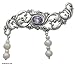 Pearl and amethyst brooch, 'Misty Dew' title=