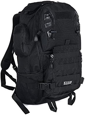 60L Solid Nylon Bag Unisex Outdoor Sport Climbing Hiking Trekking Military Tactical Backpack (Black)