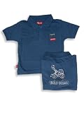 Wild Mango - Toddler Boys Short Sleeved Placket Shirt, Blue