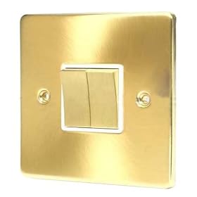 SATIN BRASS 2 GANG 2 WAY 6AMP LIGHT SWITCH C304BBW