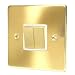 SATIN BRASS 2 GANG 2 WAY 6AMP LIGHT SWITCH C304BBW