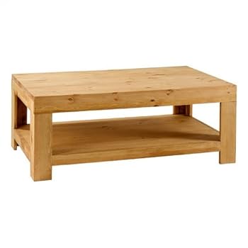 Table basse rectangulaire en bois massif 120x70 cm TEXAS