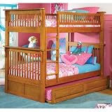 Atlantic Furniture Colorado Caramel Latte Bunk Bed w/ Raised Panel Trundle