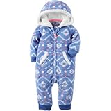 Carter's(カーターズ) フード フリース ジャンプスーツ パープル ロンパース長袖 9ヶ月【並行輸入】