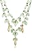 Sterling Silver Green Garnet and Tourmaline w/ Gold Overlay Sterling Silver Drops and Extender Clasp Double Row Necklace