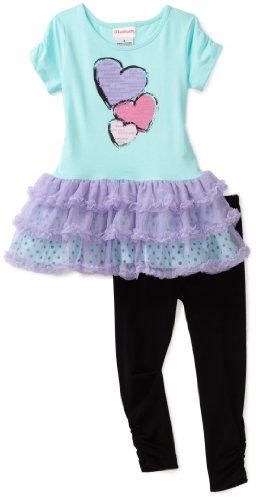 Flapdoodles Toddler Girls Heart Ballerina Dress Set