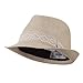 Lace Band Paper Straw Fedora - Tan W18S62C
