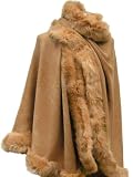 Original Passigatti - Umhang oder Cape mit Pelz in camel