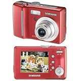 Samsung S730 - Digital camera - compact - 7.2 Mpix - optical zoom: 3 x - supported memory: MMC, SD, SDHC - red