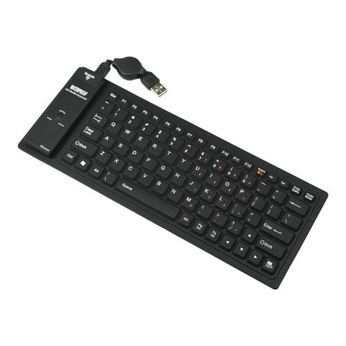 Black 84 Keys Bluetooth Silicone Flexible USB Keyboard