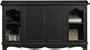 French Country 53"w Console, GLASS/WOOD DRS, BLACK