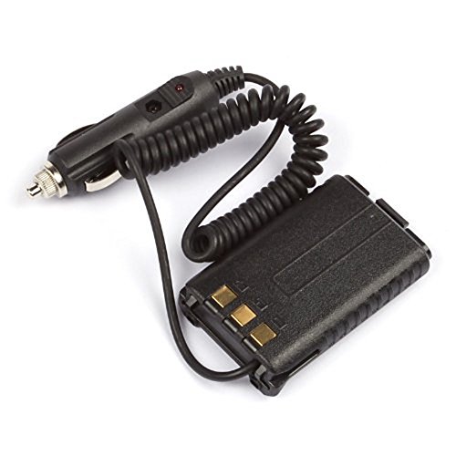 iSaddle Vehicle Power Supply Dual Band Car Battery Eliminator Simulator for Baofeng UV-5R/UV-5R+ Plus/UV-5RA Series Two-Way Radios Black