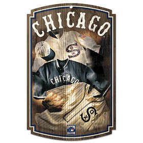 Chicago White Sox Wood Sign w/ Throwback Jersey