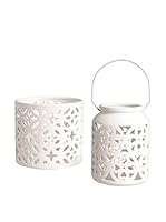 ZZZ_Merry Christmas Portavelas 2 Piezas Blanco