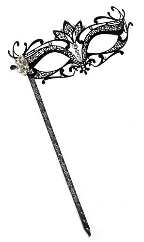 Orleans laser-cut metal black venetian women s masquerade mask on…