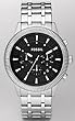 Fossil #FS4589 Men's Stainless Steel Black Dial Chronograph Watch