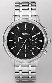 Fossil #FS4589 Men's Stainless Steel Black Dial Chronograph Watch
